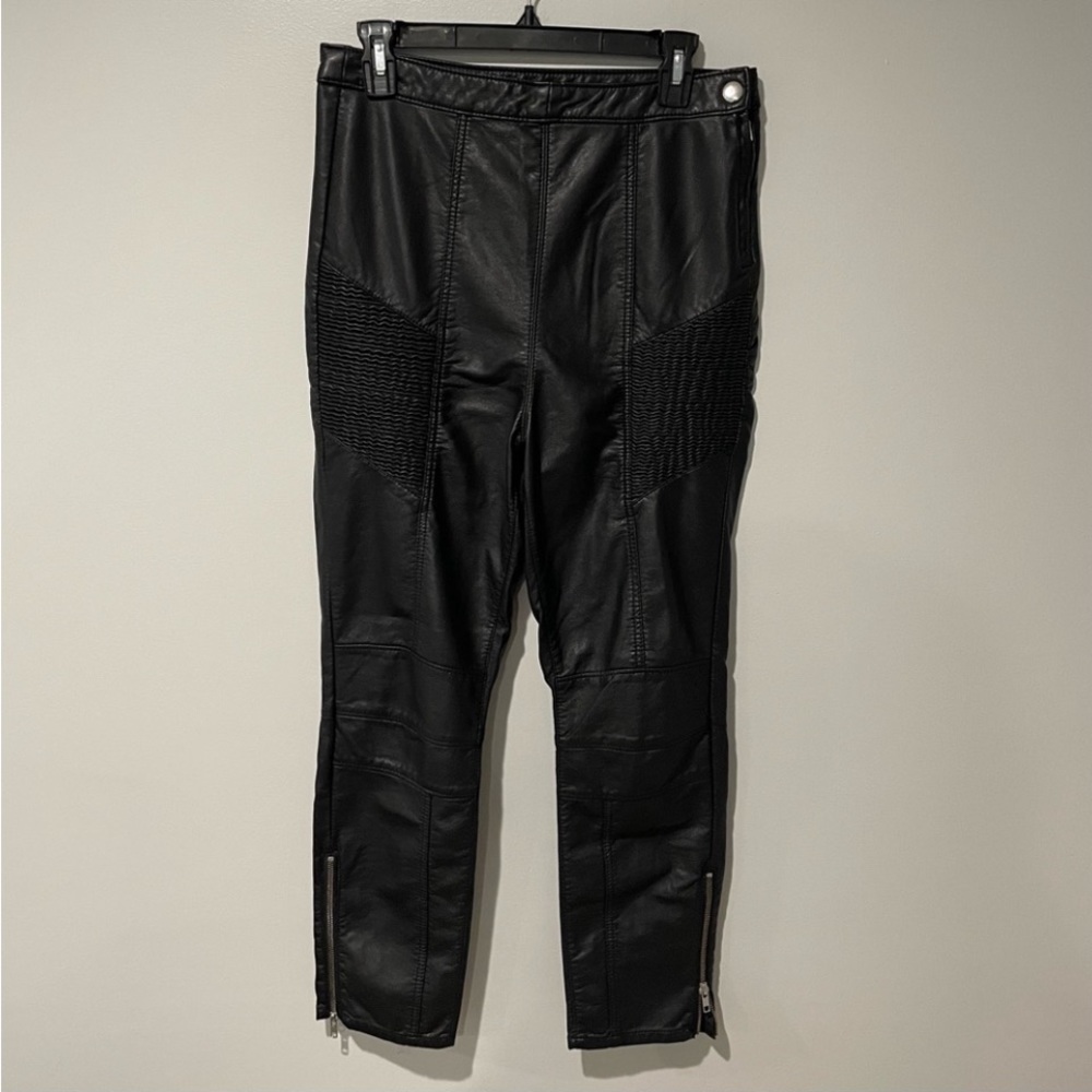 Free People Kaelin Faux Leather Moto Pants Leggings